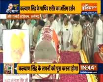 Mortal remains of former UP CM Kalyan Singh brought to Alirgarh, people pays their last respects