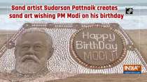 Sand artist Sudarsan Pattnaik creates sand art wishing PM Modi on his birthday