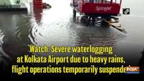 Watch Severe waterlogging at Kolkata Airport due to heavy rains, flight operations temporarily suspended