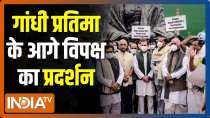 Opposition continues its protest against suspension of MPs from Rajya Sabha