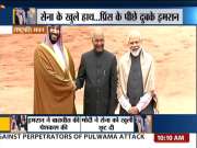Saudi Arabia Crown Prince receives a ceremonial reception at the Rashtrapati Bhawan