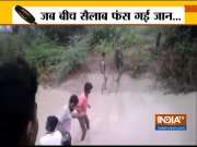 Karnataka: Rescue operation carried out in Hubli to save an old lady and her grand daughter
