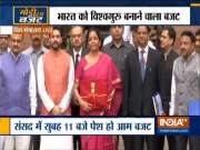 Budget 2019-20: Finance Minister Nirmala Sitharaman leaves for Rashtrapati Bhawan with Budget bag