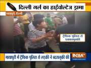 Girl misbehaves with traffic cops and commuters in Mayapuri, Delhi