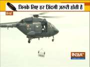 Navy and coast guards team take part in a joint disaster relief drill in Chennai