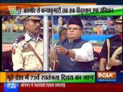 Governor Satya Pal Malik hoist the national tricolour at the Sher-e-Kashmir stadium