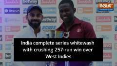 India complete series whitewash with crushing 257-run win over Windies
