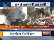Delhi: Major fire at engine oil warehouse at in Punjabi Bagh, one dead