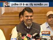 Watch Devendra Fadnavis' first reaction after his resignation as CM