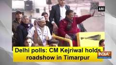 Delhi polls: CM Kejriwal holds roadshow in Timarpur