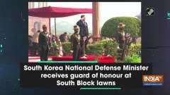 South Korea National Defense Minister receives guard of honour at South Block lawns