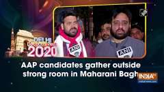 Delhi election results: AAP candidates gather outside strong room in Maharani Bagh