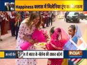 First Lady of the US, Melania Trump arrives at Sarvodaya Co-Ed Senior Secondary School