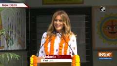 Melania Trump encourages students during her Delhi school visit