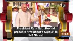 President Ram Nath Kovind presents 'President's Colour' to INS Shivaji