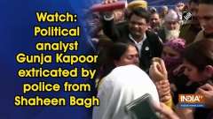 Watch: Political analyst Gunja Kapoor extricated by police from Shaheen Bagh