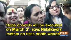 'Hope convicts will be executed on March 3', says Nirbhaya's mother on fresh death warrant