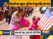 Glimpses of First Lady Melania Trump's visit to happiness class in Delhi school