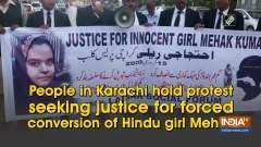 People in Karachi hold protest seeking justice for forced conversion of Hindu girl Mehek