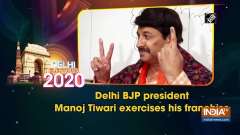Delhi BJP president Manoj Tiwari exercises his franchise