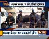 Security forces conduct flag march in Maujpur areas last night