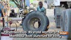 #SheInspiresUs: 45-yr-old woman in MP's Mandsaur fixes puncture for living