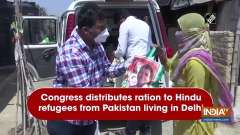 Congress distributes ration to Hindu refugees from Pakistan living in Delhi