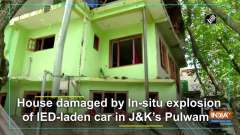 House damaged by In-situ explosion of IED-laden car in J&K's