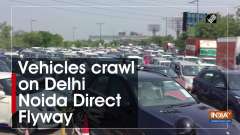 Vehicles crawl on Delhi Noida Direct Flyway
