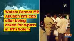 Watch: Former MP Arjunan hits cop after being asked for e-pass in TN's Salem