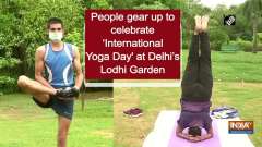 People gear up to celebrate 'International Yoga Day' at Delhi's Lodhi Garden
