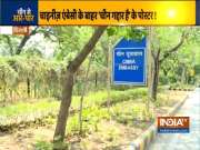 Chinese Embassy board defaced in Delhi