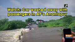 Watch: Car washed away with passengers in AP's Anantapur