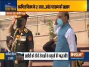 Rajnath Singh pay tribute at the National War Memorial on the 21st anniversary of India's victory in the Kargil War