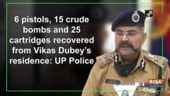 6 pistols, 15 crude bombs and 25 cartridges recovered from Vikas Dubey's residence: UP Police