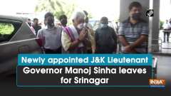 Newly appointed J&K Lieutenant Governor Manoj Sinha leaves for Srinagar