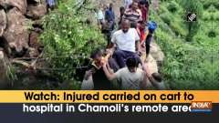 Watch: Injured carried on cart to hospital in Chamoli's remote area