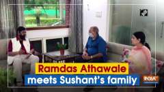 Ramdas Athawale meets Sushant's family