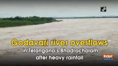 Godavari river overflows in Telangana's Bhadrachalam after heavy rainfall