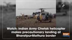 Watch: Indian Army Chetak helicopter makes precautionary landing at Bharatpur-Mathura border