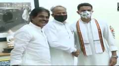 Rajasthan: Sachin Pilot meets Ashok Gehlot at his residence ahead of CLP meeting