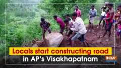 Locals start constructing road in AP's Visakhapatnam