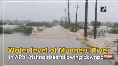 Water level of Munneru River in AP's Krishna rises following downpour