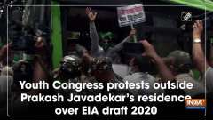 Youth Congress protests outside Prakash Javadekar's residence over EIA draft 2020