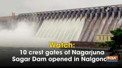 Watch: 10 crest gates of Nagarjuna Sagar Dam opened in Nalgonda