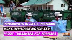 Panchayats in J&K's Pulwama make available motorized paddy threshers for farmers