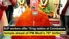 BJP workers offer 70-kg laddoo at Coimbatore temple ahead of PM Modi's 70th birthday