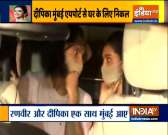 Actress Deepika Padukone along with her husband Ranveer Singh reaches Mumbai