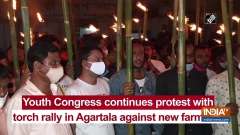 Youth Congress continues protest with torch rally in Agartala against new farm bills