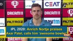IPL 2020: Anrich Nortje praises Axar Patel, calls him 'awesome bowler'